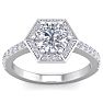 2 Carat Halo Diamond Engagement Ring In 14 Karat White Gold Image-1