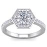 2 1/2 Carat Halo Diamond Engagement Ring In 14 Karat White Gold Image-1