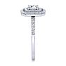 1 Carat Double Halo Diamond Engagement Ring in 14k White Gold Image-3