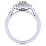 1 Carat Double Halo Diamond Engagement Ring in 14k White Gold Image-4