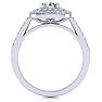 1 Carat Double Halo Diamond Engagement Ring in 14k White Gold Image-4