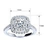 1 Carat Double Halo Diamond Engagement Ring in 14k White Gold Image-5