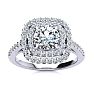 1 1/2 Carat Double Halo Diamond Engagement Ring in 14k White Gold  Image-1