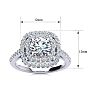 1 1/2 Carat Double Halo Diamond Engagement Ring in 14k White Gold  Image-5