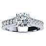 1 1/2 Carat Round Diamond Engagement Ring With 1 Carat Center Diamond In 14K White Gold Image-1