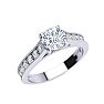 1 1/2 Carat Round Diamond Engagement Ring With 1 Carat Center Diamond In 14K White Gold Image-2