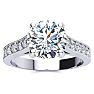 2 Carat Round Diamond Engagement Ring With 1 1/2 Carat Center Diamond In 14K White Gold Image-1