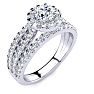1 1/2 Carat Round Halo Diamond Engagement Ring in 14 Karat White Gold Image-2
