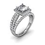 2 Carat Elegant Princess Cut Halo Diamond Engagement Ring in 14k White Gold Image-2