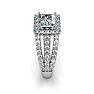 2 Carat Elegant Princess Cut Halo Diamond Engagement Ring in 14k White Gold Image-3