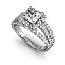 2 Carat Elegant Princess Cut Halo Diamond Engagement Ring in 14k White Gold Image-4