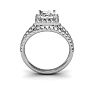 2 Carat Elegant Princess Cut Halo Diamond Engagement Ring in 14k White Gold Image-5