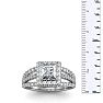 2 Carat Elegant Princess Cut Halo Diamond Engagement Ring in 14k White Gold Image-6