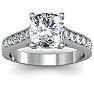 2 Carat Diamond Engagement Ring With 1 1/2 Carat Cushion Cut Center Diamond In 14K White Gold Image-1