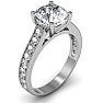 2 Carat Diamond Engagement Ring With 1 1/2 Carat Cushion Cut Center Diamond In 14K White Gold Image-2