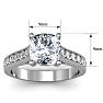 2 Carat Diamond Engagement Ring With 1 1/2 Carat Cushion Cut Center Diamond In 14K White Gold Image-5