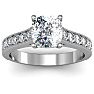 2 1/2 Carat Diamond Engagement Ring With 2 Carat Cushion Cut Center Diamond In 14K White Gold Image-1