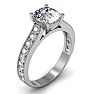 2 1/2 Carat Diamond Engagement Ring With 2 Carat Cushion Cut Center Diamond In 14K White Gold Image-2