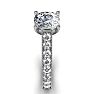 2 1/2 Carat Diamond Engagement Ring With 2 Carat Cushion Cut Center Diamond In 14K White Gold Image-3