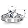 2 1/2 Carat Diamond Engagement Ring With 2 Carat Cushion Cut Center Diamond In 14K White Gold Image-5