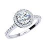 1 Carat Round Halo Diamond Engagement Ring in 14K White Gold. Very Popular, Super Beautiful, Classically Elegant
 Image-2