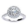 1 1/4 Carat Halo Diamond Engagement Ring in 14k White Gold Image-1