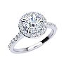 1 1/4 Carat Halo Diamond Engagement Ring in 14k White Gold Image-2