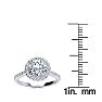 1 1/4 Carat Halo Diamond Engagement Ring in 14k White Gold Image-6