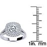 1 Carat Double Halo Diamond Engagement Ring in 14 Karat White Gold Image-6