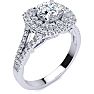 1 1/2 Carat Double Halo Diamond Engagement Ring in 14 Karat White Gold Image-2