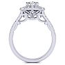1 1/2 Carat Double Halo Diamond Engagement Ring in 14 Karat White Gold Image-3