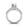 1 Carat Square Halo With Round Brilliant Solitaire Diamond Engagement Ring in White Gold Image-5
