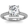 2 Carat Square Halo, Round Diamond Engagement Ring in 14k White Gold Image-1