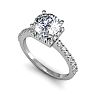 2 Carat Square Halo, Round Diamond Engagement Ring in 14k White Gold Image-4