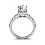 2 Carat Square Halo, Round Diamond Engagement Ring in 14k White Gold Image-5