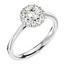 3/4 Carat Halo Diamond Engagement Ring In 14 Karat White Gold Image-2