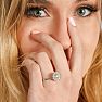 3/4 Carat Halo Diamond Engagement Ring In 14 Karat White Gold Image-3