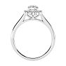 3/4 Carat Halo Diamond Engagement Ring In 14 Karat White Gold Image-4