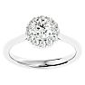 1 Carat Halo Diamond Engagement Ring In 14 Karat White Gold Image-1