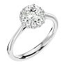 1 Carat Halo Diamond Engagement Ring In 14 Karat White Gold Image-2