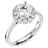 1 3/4 Carat Halo Diamond Engagement Ring In 14 Karat White Gold Image-2