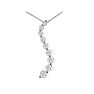 1/2ct Curve Style 9 Diamond Journey Pendant in 14k White Gold Image-1