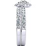 2 Carat Round Floating Halo Diamond Bridal Set in 14k White Gold. Our Most Popular 2ct Round Brilliant Bridal Set! Image-3