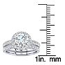 2 Carat Round Floating Halo Diamond Bridal Set in 14k White Gold. Our Most Popular 2ct Round Brilliant Bridal Set! Image-4