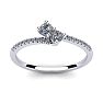 1/4 Carat Two Stone Diamond Bonded Love Ring In 14K White Gold Image-1