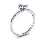 1/4 Carat Two Stone Diamond Bonded Love Ring In 14K White Gold Image-2