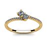 1/4 Carat Two Stone Diamond Bonded Love Ring In 14K Yellow Gold Image-1