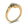 1/4 Carat Two Stone Diamond Swirl Ring In 14K Yellow Gold Image-2