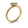1/2 Carat Two Stone Diamond Bonded Love Ring In 14K Yellow Gold Image-2