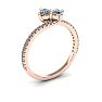 1/2 Carat Two Stone Diamond Bonded Love Ring In 14K Rose Gold Image-2